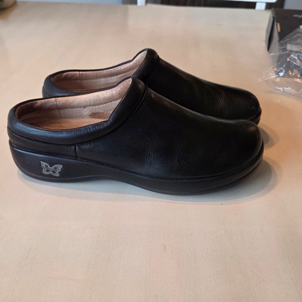 Alegria Kay Mules Leather Slip On Comfort Black Professional Work Clog 40 9-9.5 - Picture 9 of 11